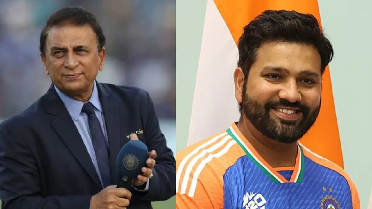 (L) Sunil Gavaskar (R) Rohit Sharma