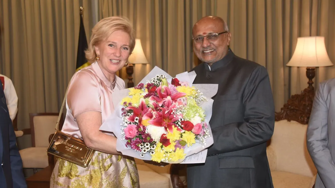 CP Radhakrishnan meeting with Princess of Belgium