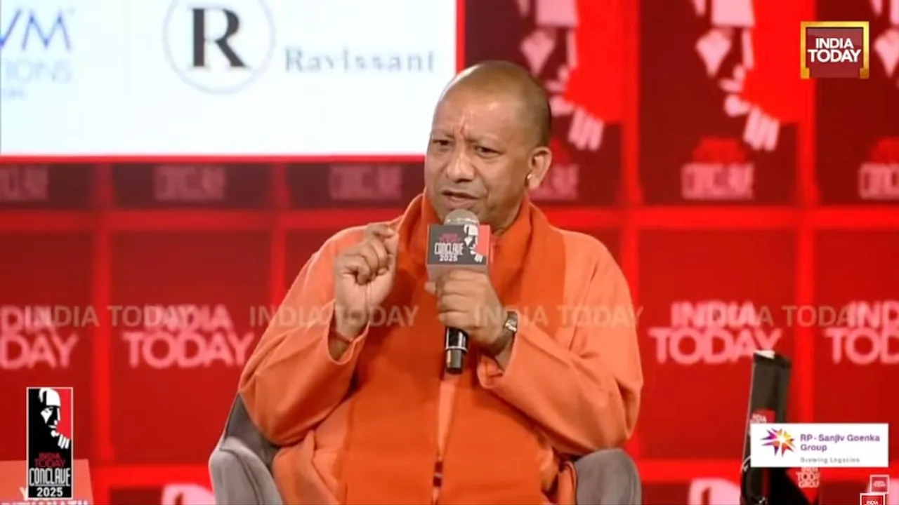 Yogi Adityanath at the India Today Conclave 2025 in New Delhi on Saturday, March 8, 2025.