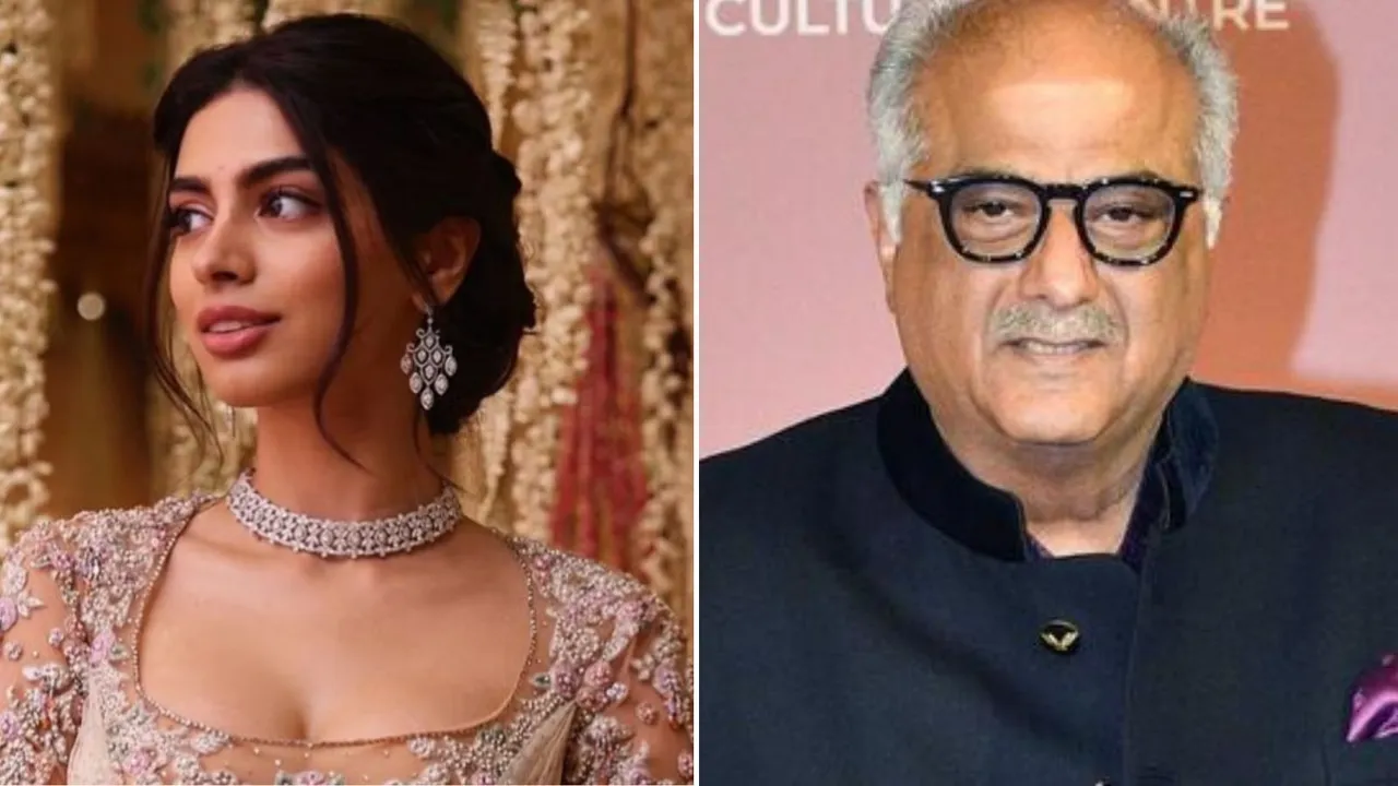 (L) Khushi kapoor (R) Boney Kapoor