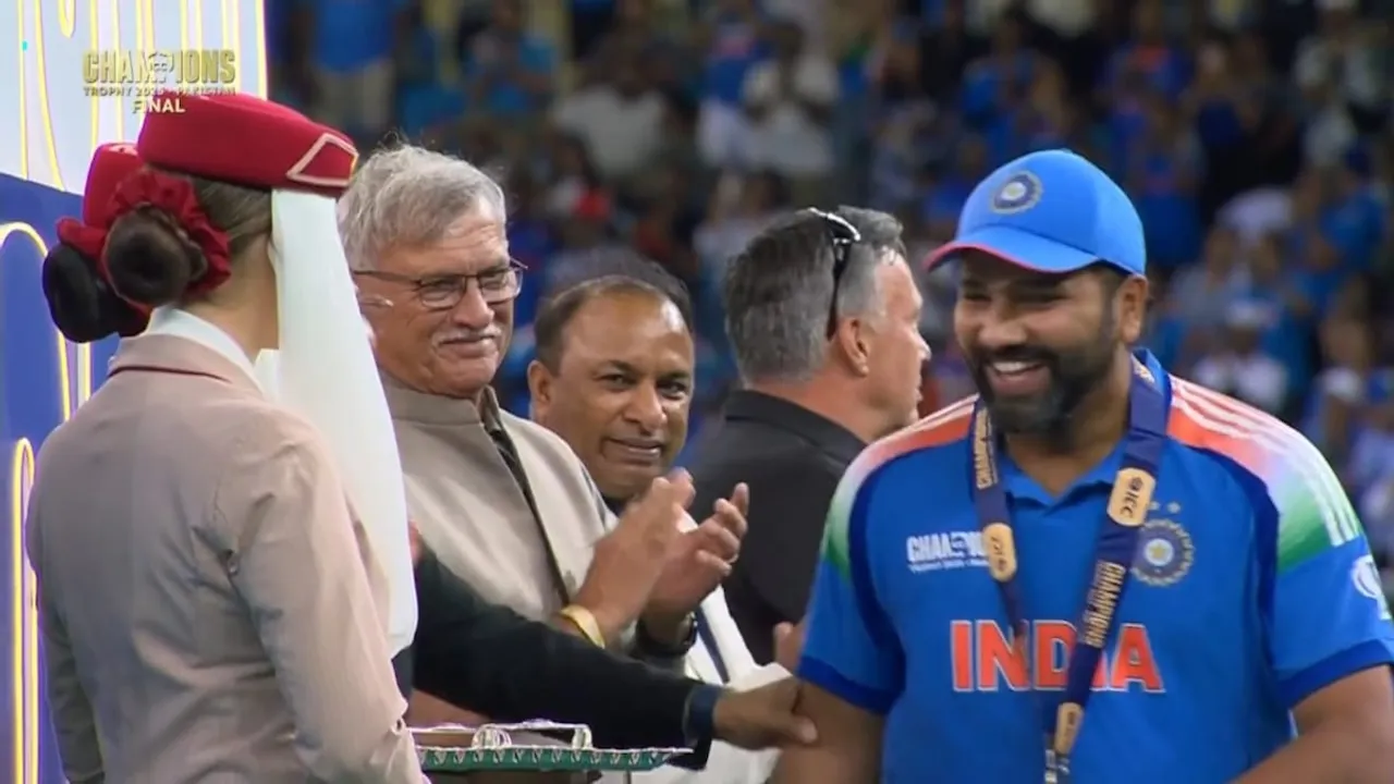 Rohit Sharma at Champions Trophy presentation ceremony in Dubai