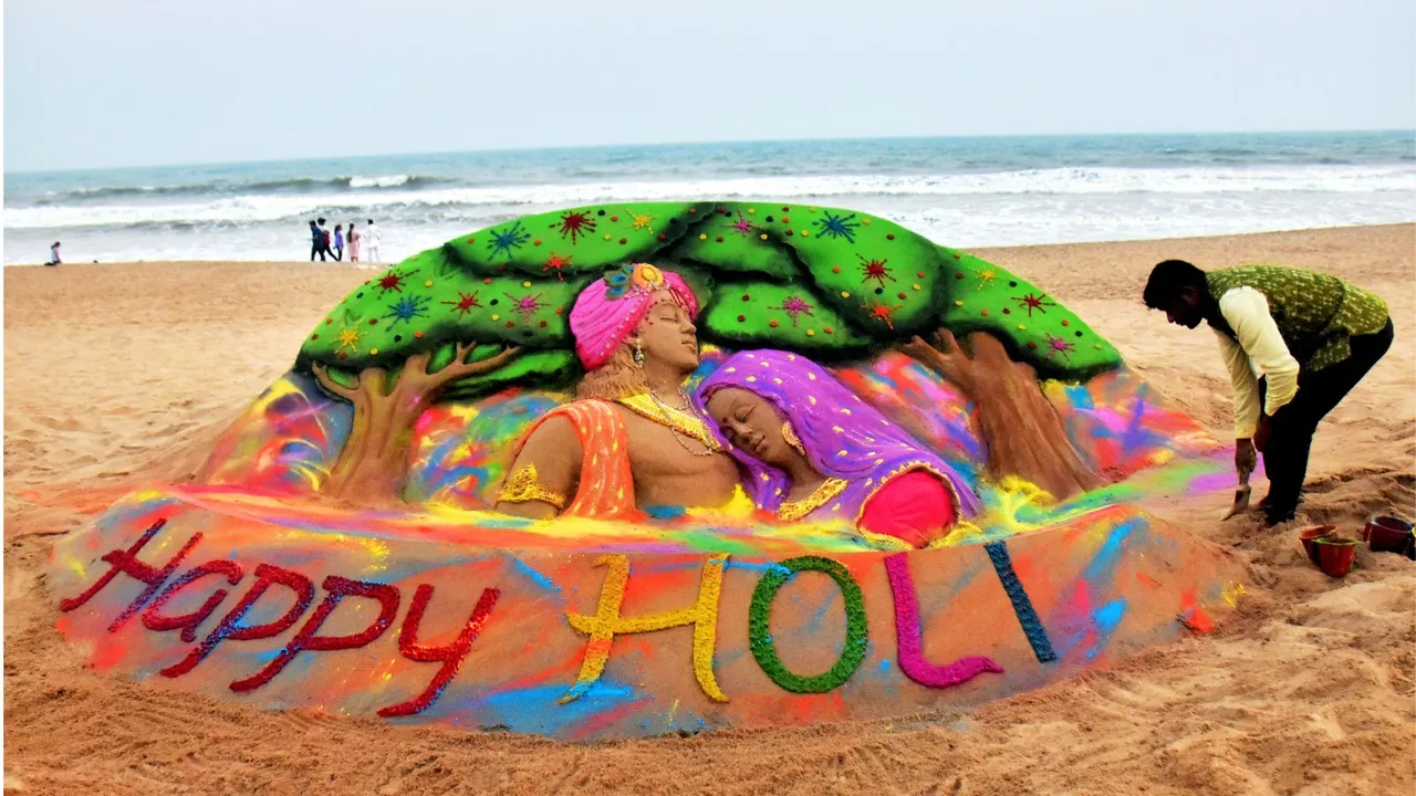 Sand Art on Holi Odisha