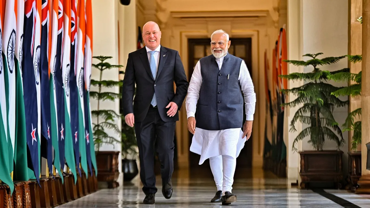 Narendra Modi Christopher Luxon India New Zealand