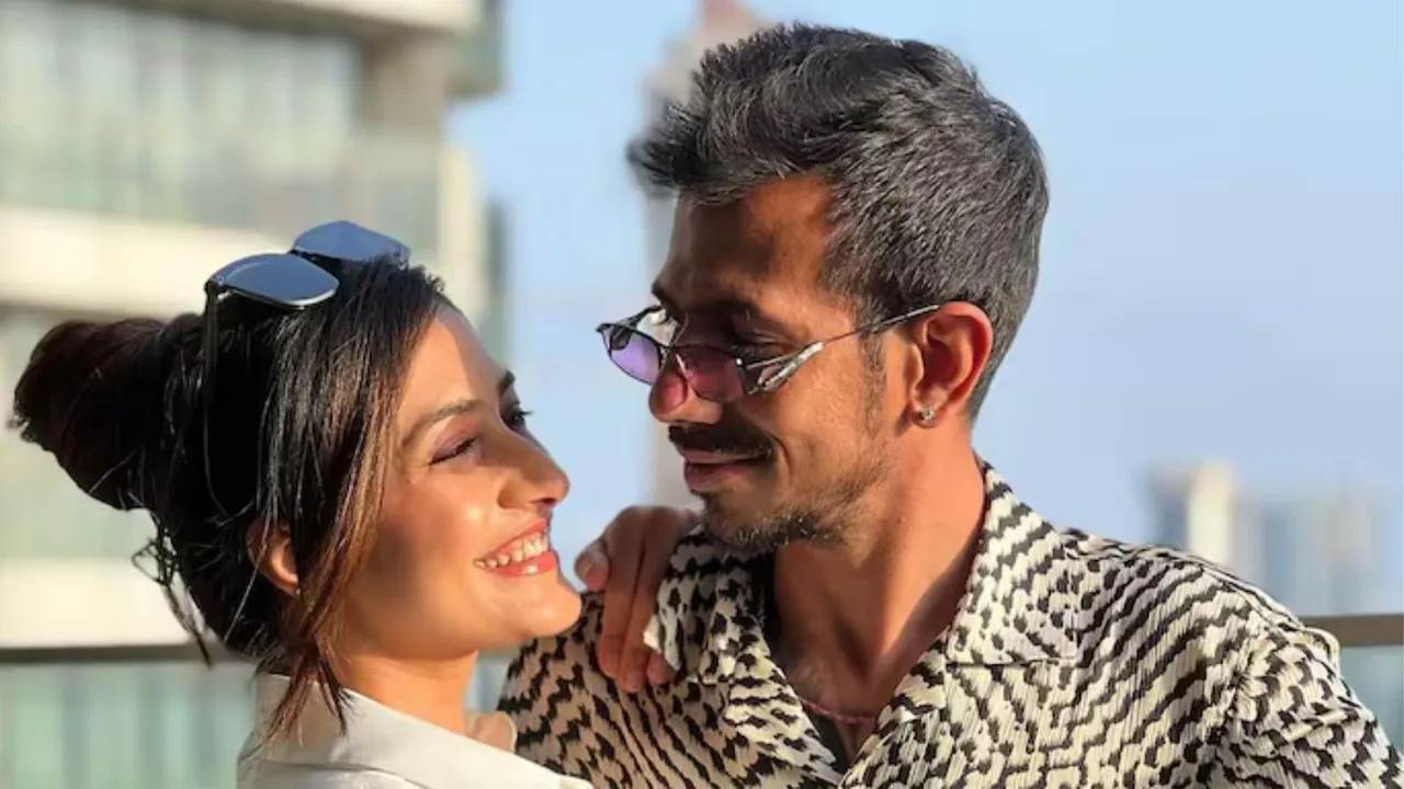Yuzvendra Chahal with Dhanashree image