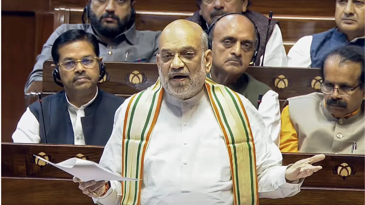 Amit Shah in Rajya Sabha image