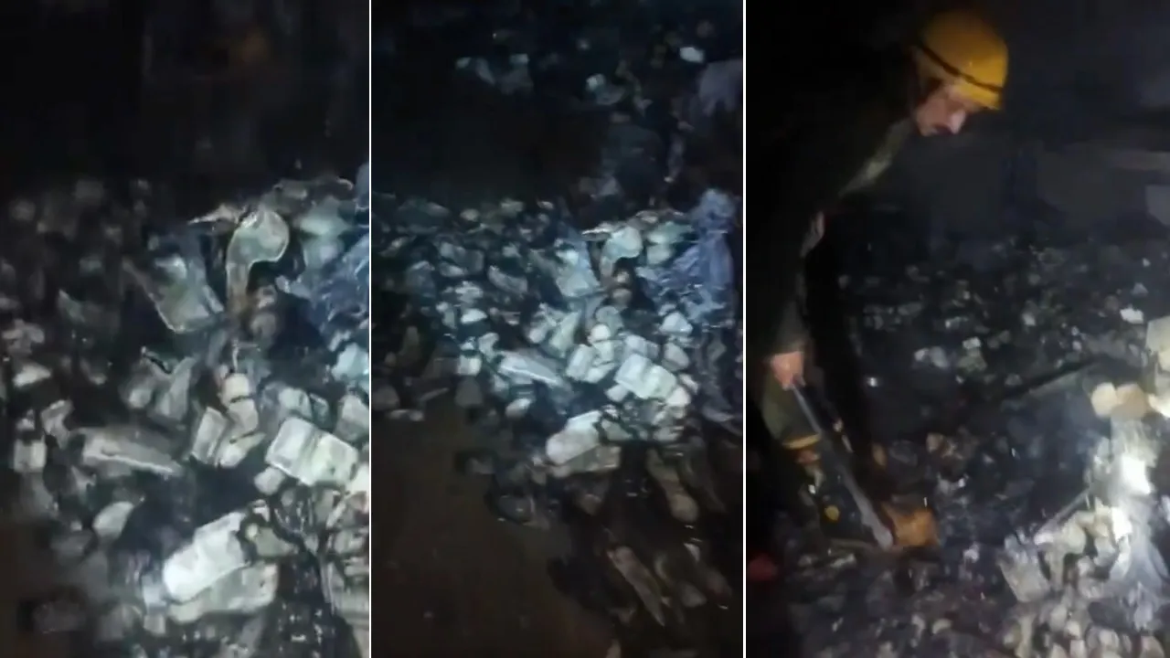 Semi-burnt stacks of cash allegedly found at Delhi High Court Judge Yashwant Varma's residence