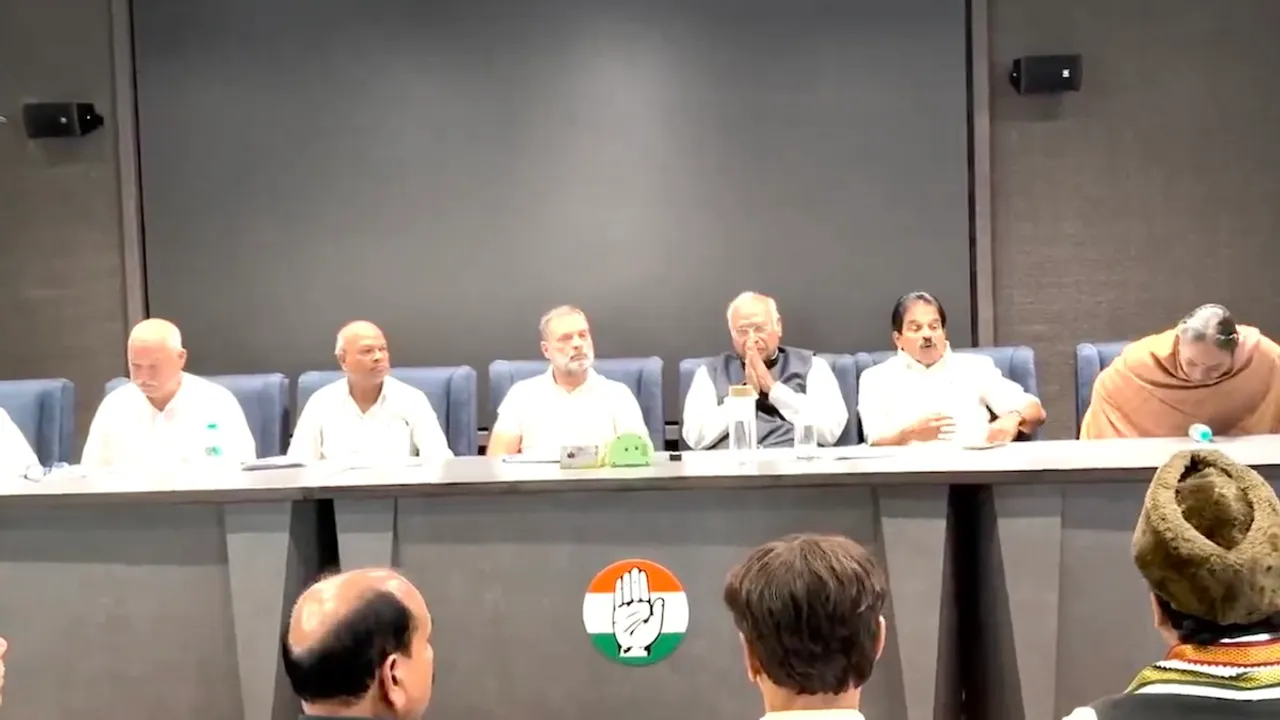 Congress top brass discuss Bihar polls at AICC headquarters in New Delhi on Tuesday, March 25, 2025.