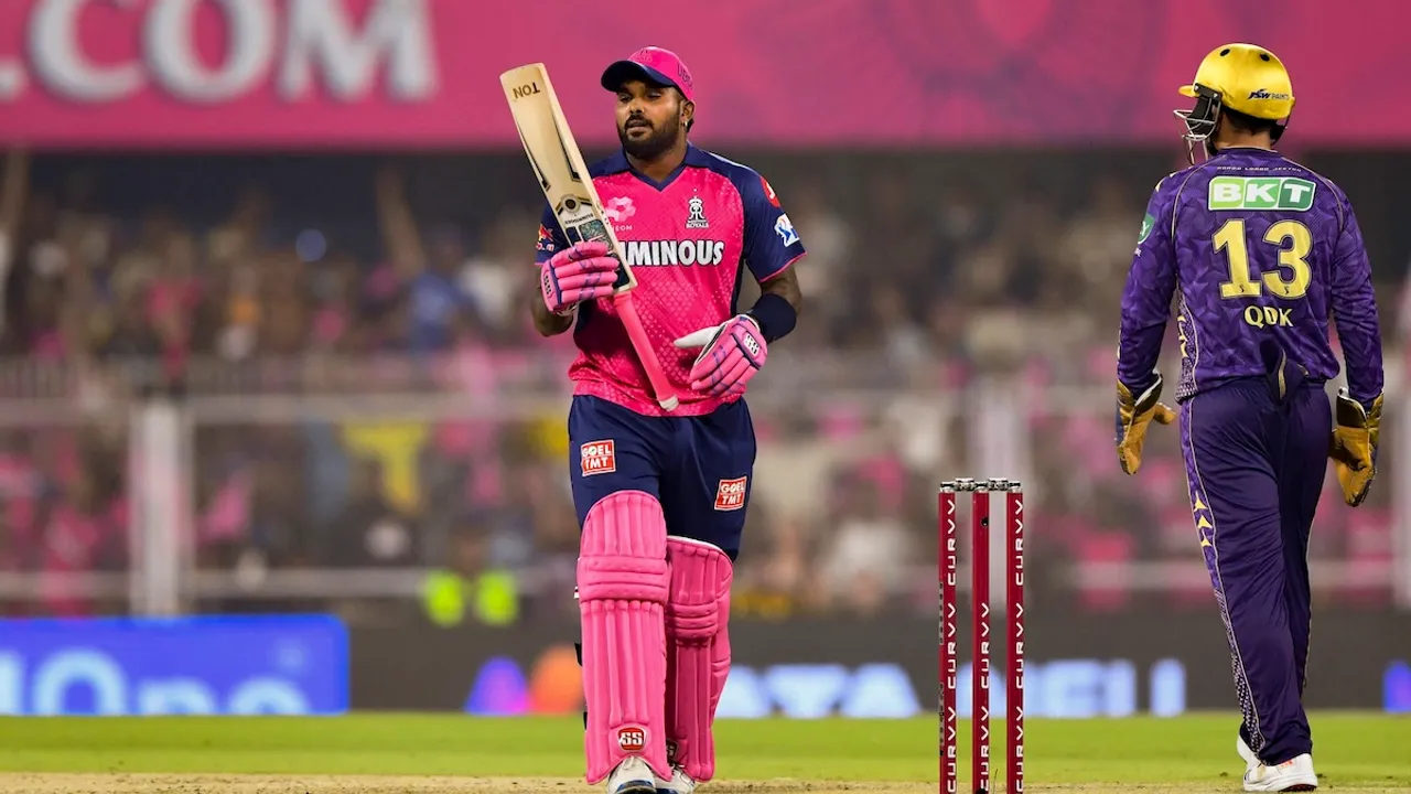 Rajasthan Royal’s batter Wanindu Hasaranga during the IPL match against Kolkata Knight Riders in Guwahati on Wednesday, March 26, 2025.