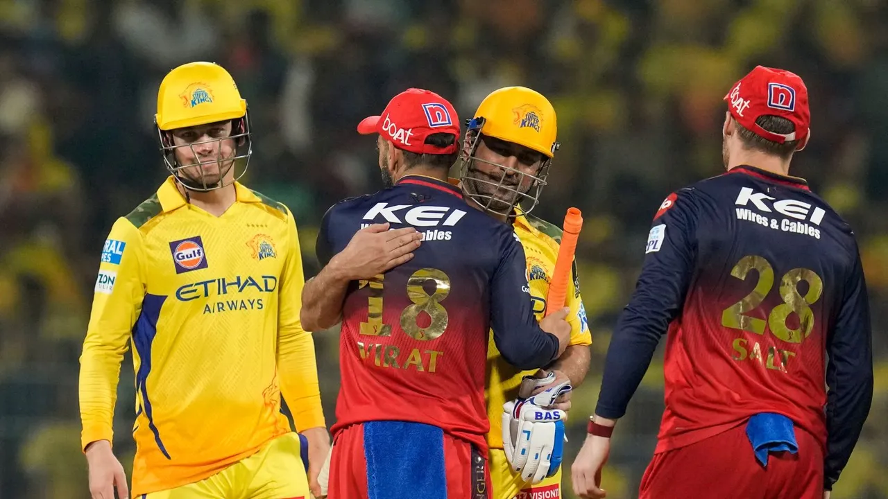 CSK vs RCB Mahendra Singh Dhoni Virat Kohli