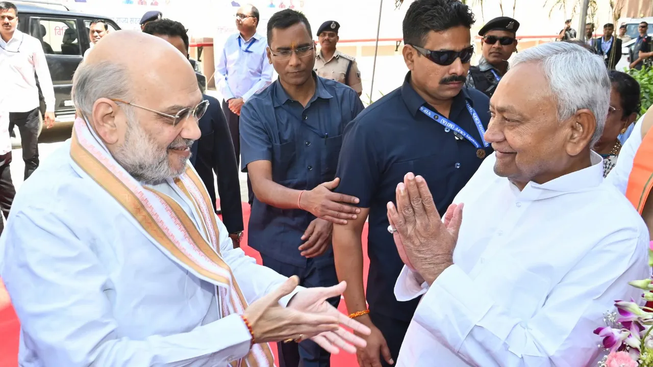 Nitish Kumar with Amit Shah