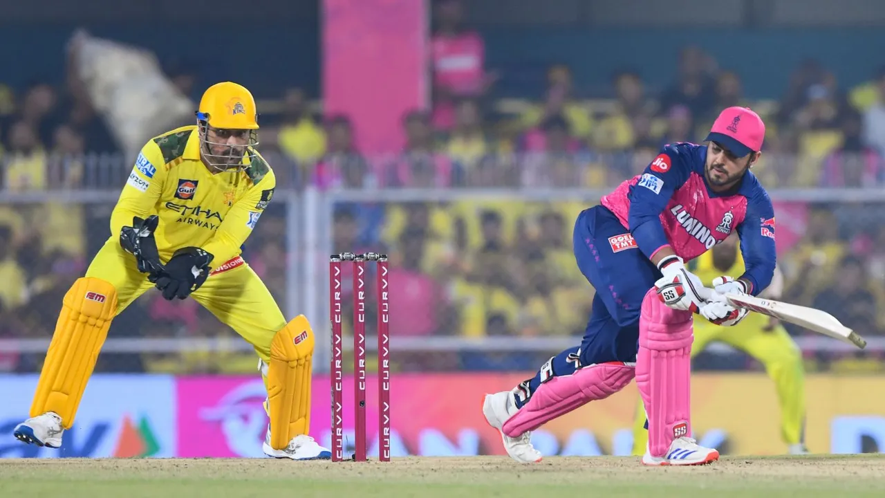 Nitish Rana playing spendid knock against CSK