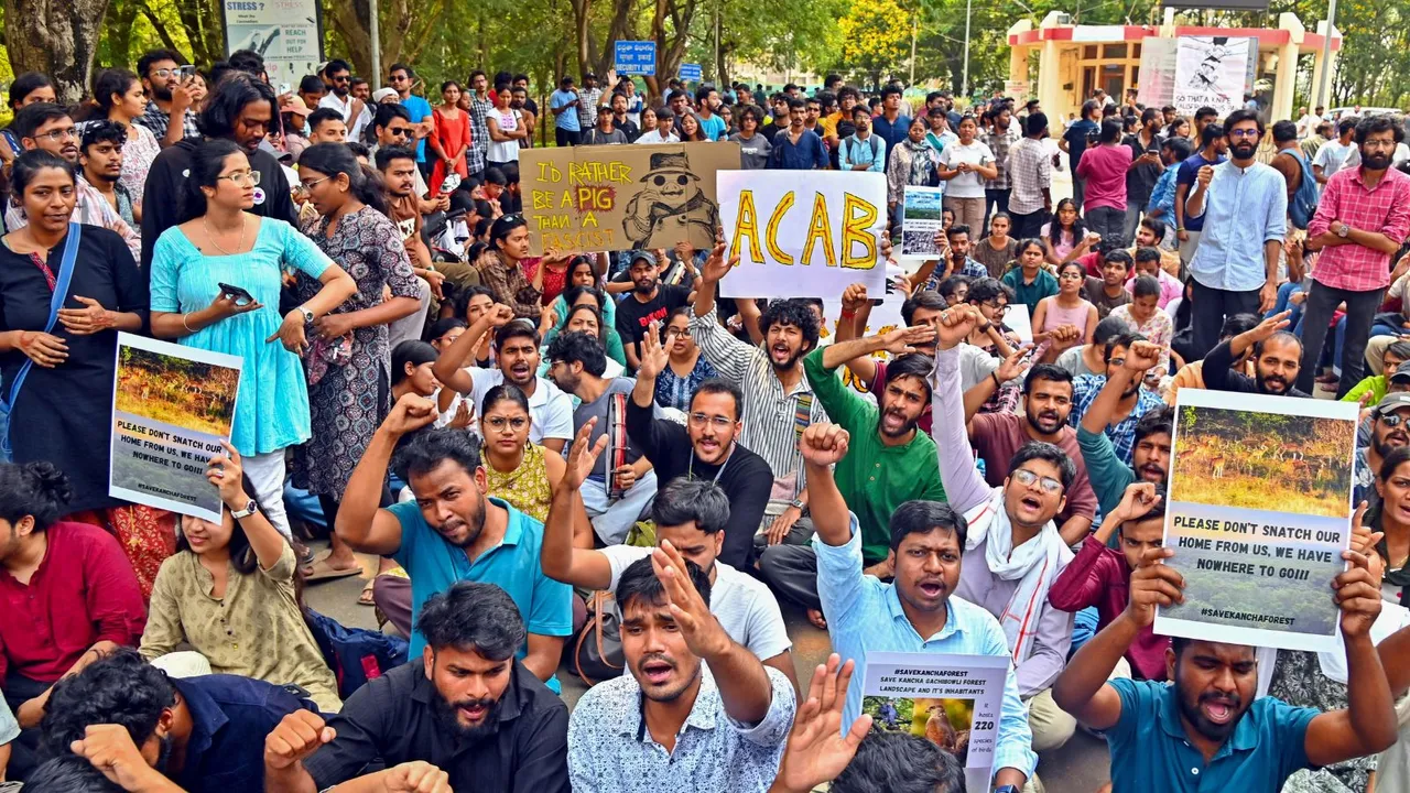 University of Hyderabad university students protest