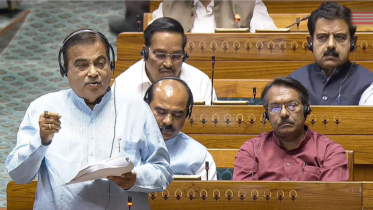 Nitin Gadkari replying in Lok Sabha