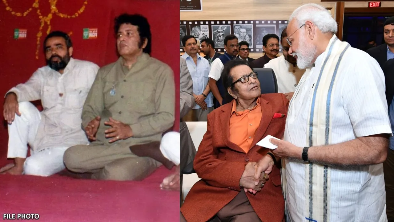 Manoj Kumar and Narendra Modi (File photos shared by the Prime Minister)