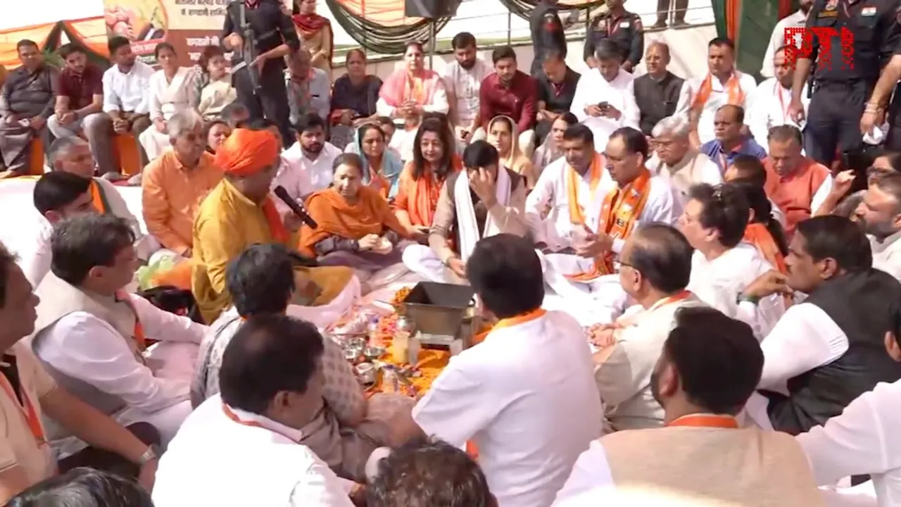 BJP’s Haryana state office is set to shift from Rohtak to Panchkula. CM Nayab Singh Saini performs a havan in Panchkula to mark the occasion.
