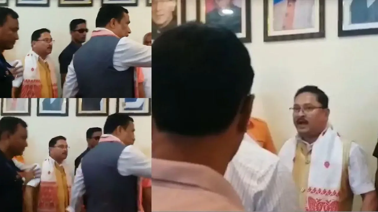 Video of Assam BJP chief Dilip Saikia scolding minister Jayanta Malla Baruah