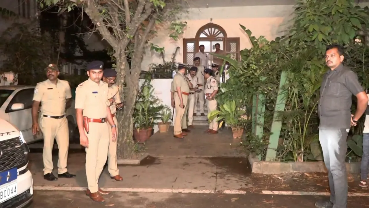 Police personnel investigate after former Karnataka Director General of Police Om Prakash was found dead under mysterious circumstances at his residence in Bengaluru on Sunday night, April 20, 2025.
