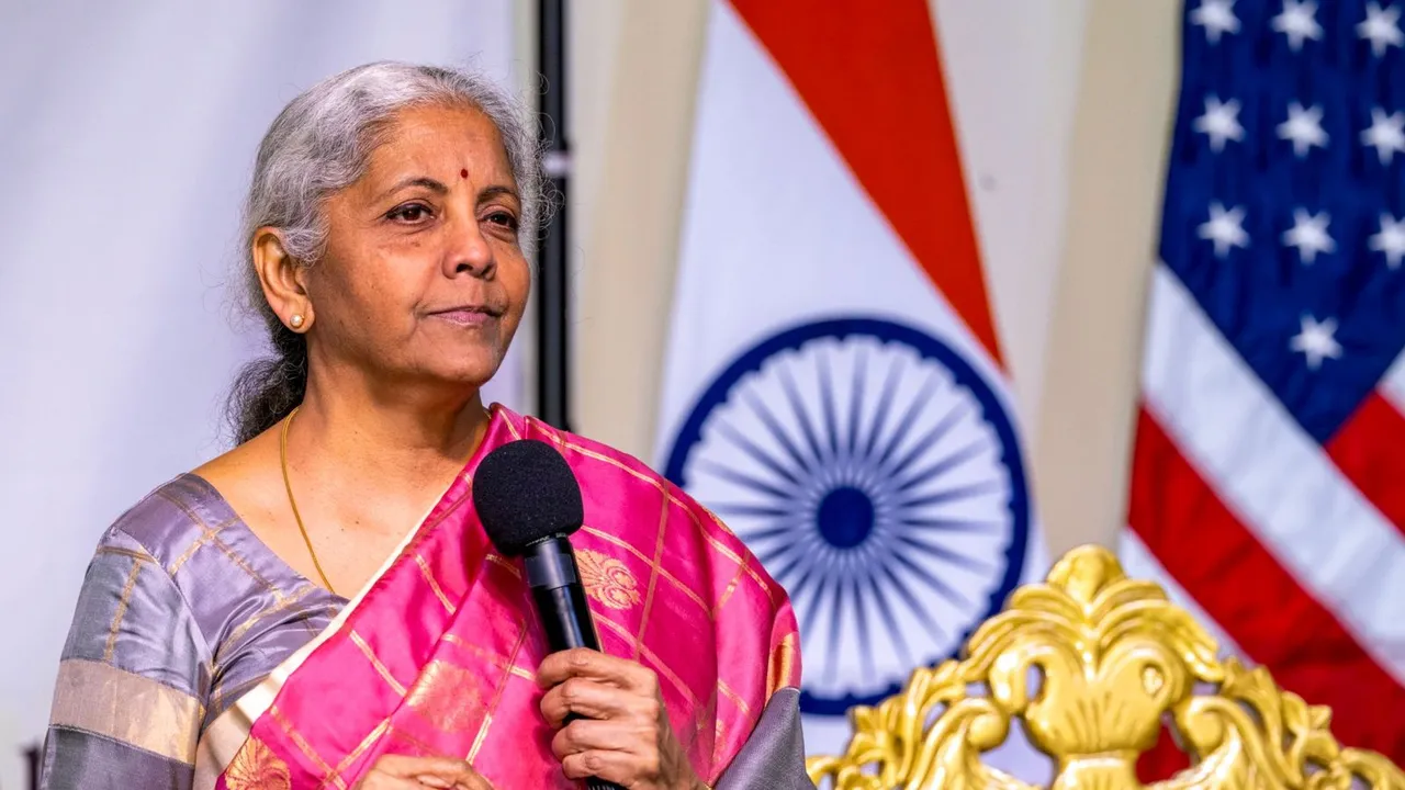 FM Nirmala Sitharaman addresses the Indian diaspora during a gathering at the India Community Centre, in San Francisco, USA.