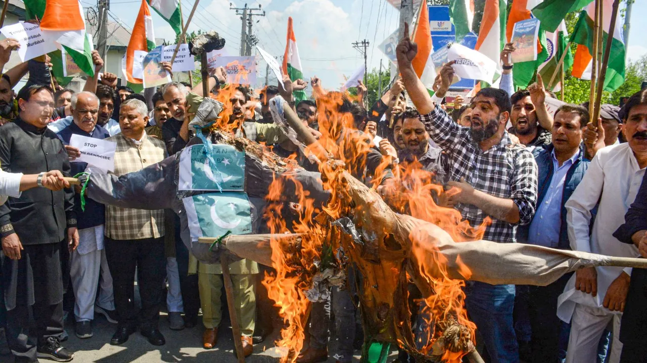 Pahalgam Terror Attack BJP protest in Srinagar