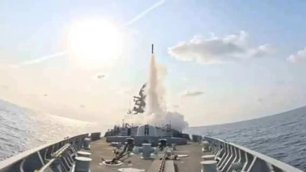 INS Surat Missile Test Indian Navy