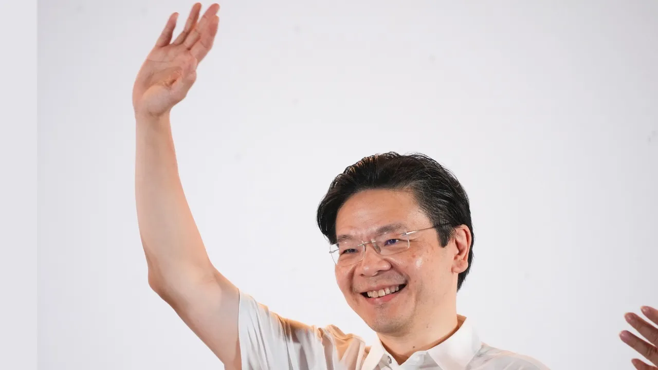 Lawrence Wong thanks party workers and voters after a landslide victory in Singapore General Elections on Saturday, May 3, 2025.
