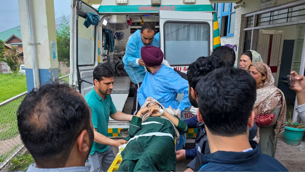 An injured being taken to a hospital after alleged heavy firing and shelling by Pakistan military at Uri in Baramulla, J&K.