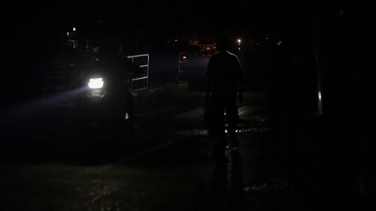 Commuters on a road during blackout in view of the ongoing military conflict between India and Pakistan in Jalandhar on Friday, May 9, 2025.