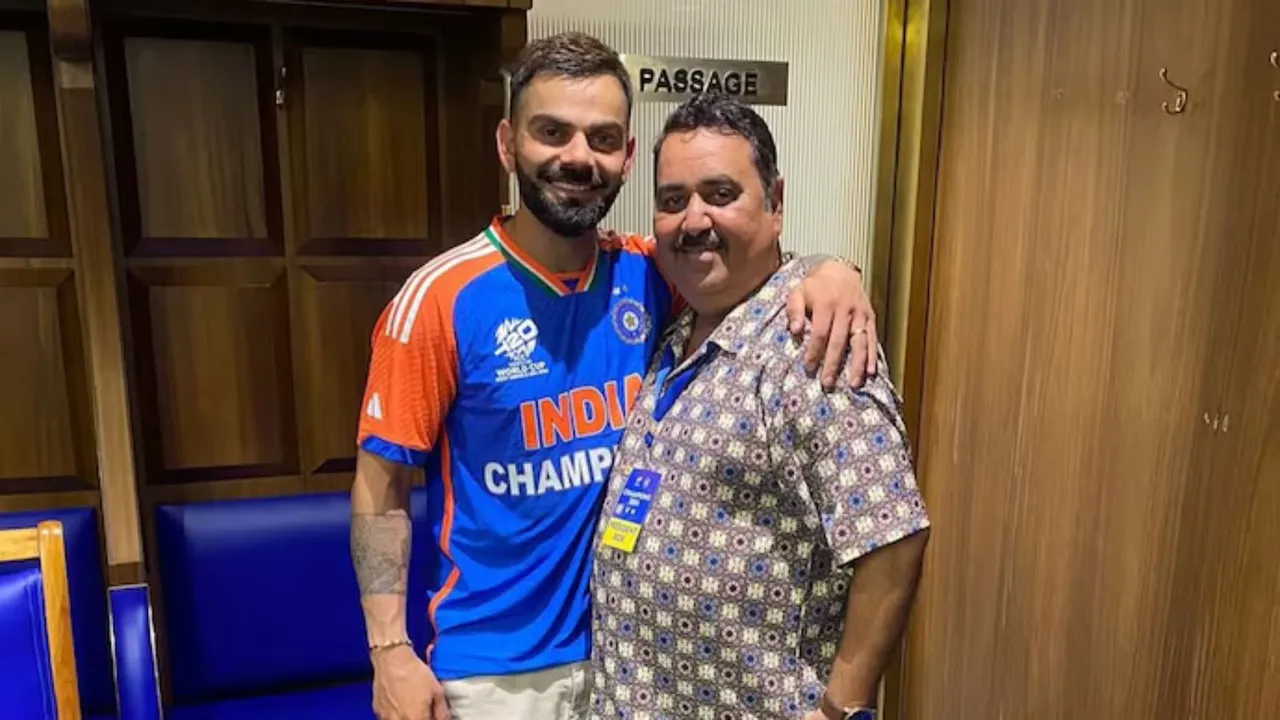 Virat Kohli with Rajkumar Sharma 