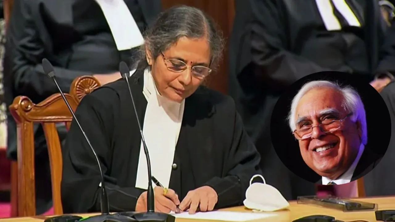 Justice Bela M Trivedi and Kapil Sibal