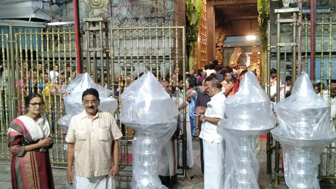 Silver lamps to Tirupati temple