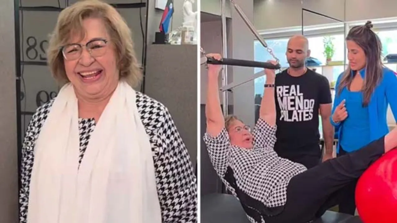 Helen exercising in gym