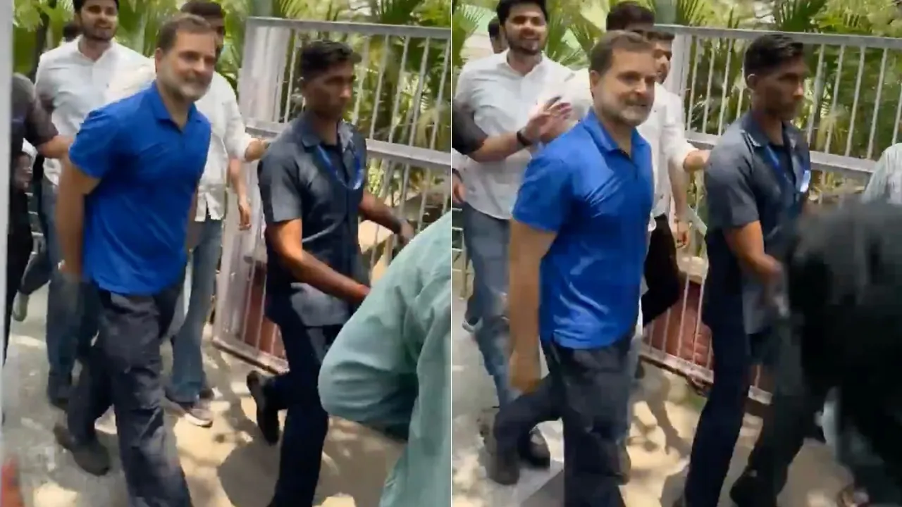 DU student yells at Rahul Gandhi on his surpise visit on Thursday, May 22, 2025.