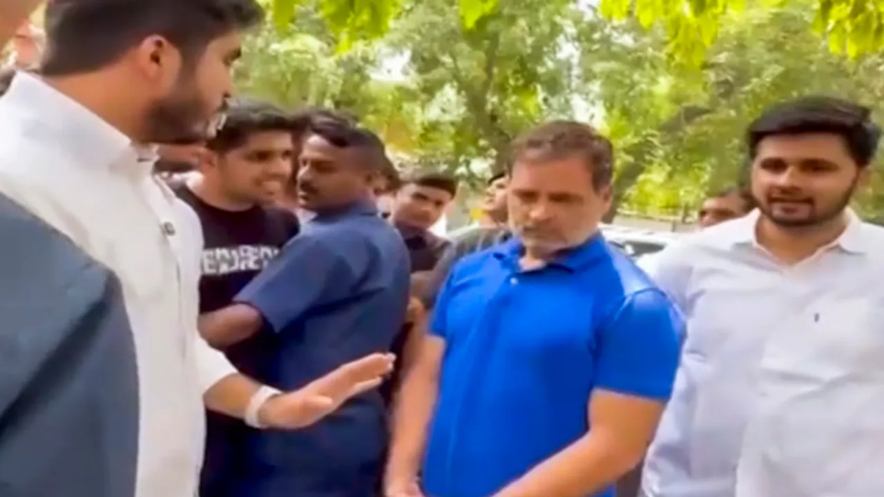 Rahul Gandhi during his unplanned visit to the Delhi University on Thursday, May 22, 2025.