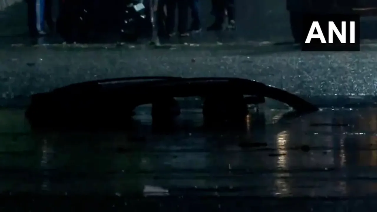 Minto Road bridge submerged in rain water on Sunday, May 25, 2025.