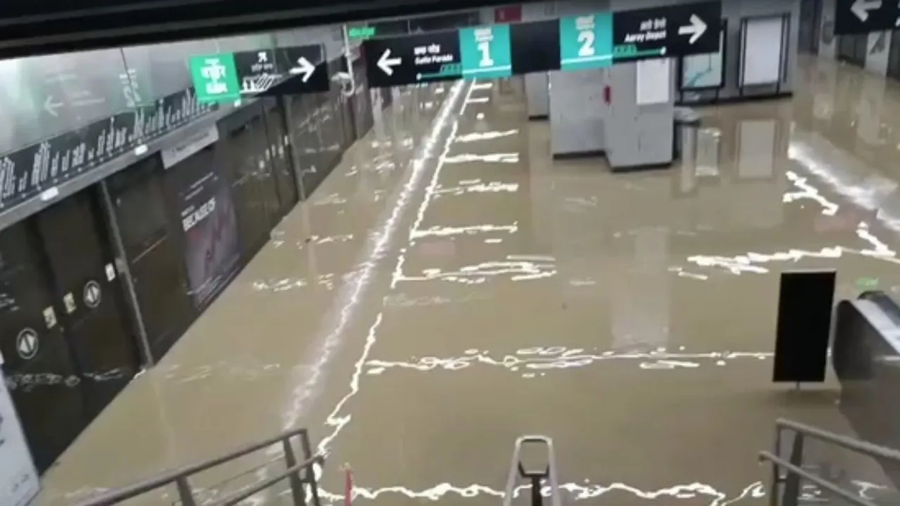 Mumbai Metro Station flooded MMRC