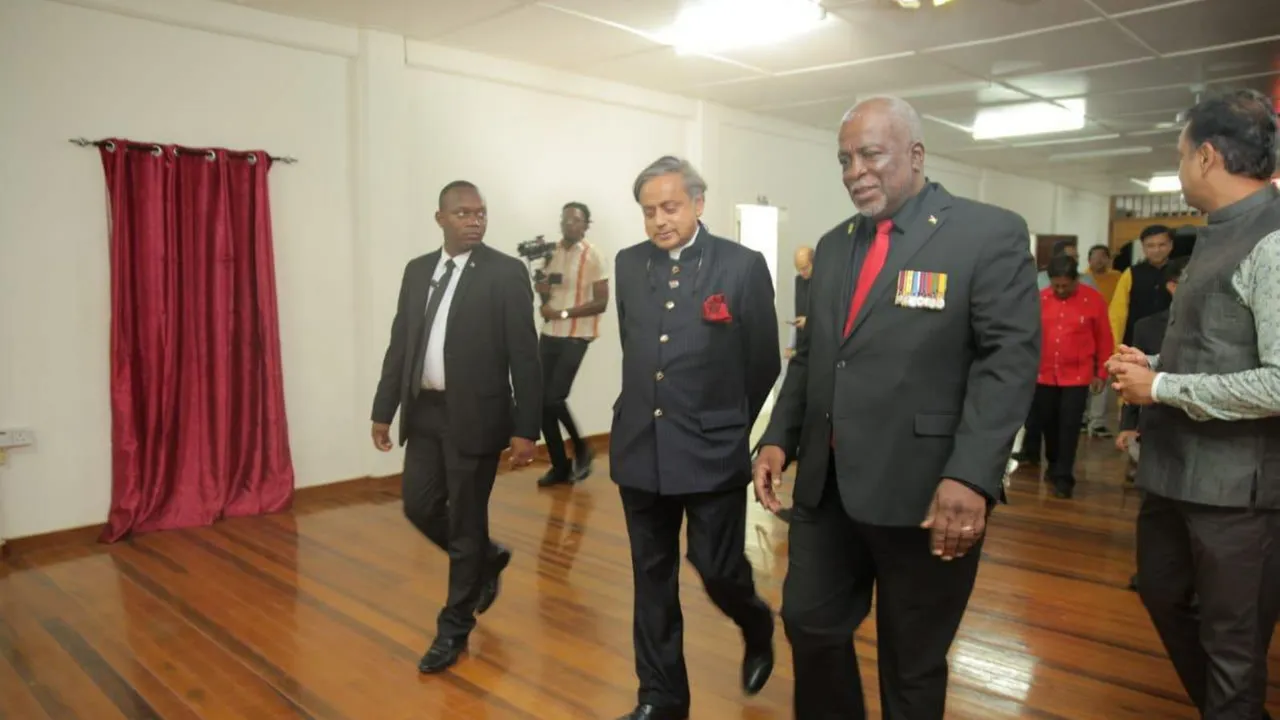 Prime Minister of Guyana, Brig (Retd.) Mark Phillips, hosts the Indian multi-party parliamentary delegation on the eve of Guyana�s 59th Independence Day, in Berbice. Discussions focused on bilateral cooperation and India's stand against terrorism