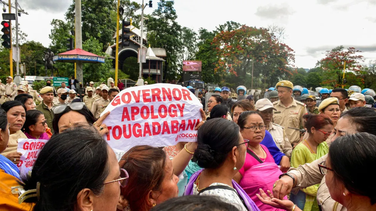 Protest against Manipur Governor