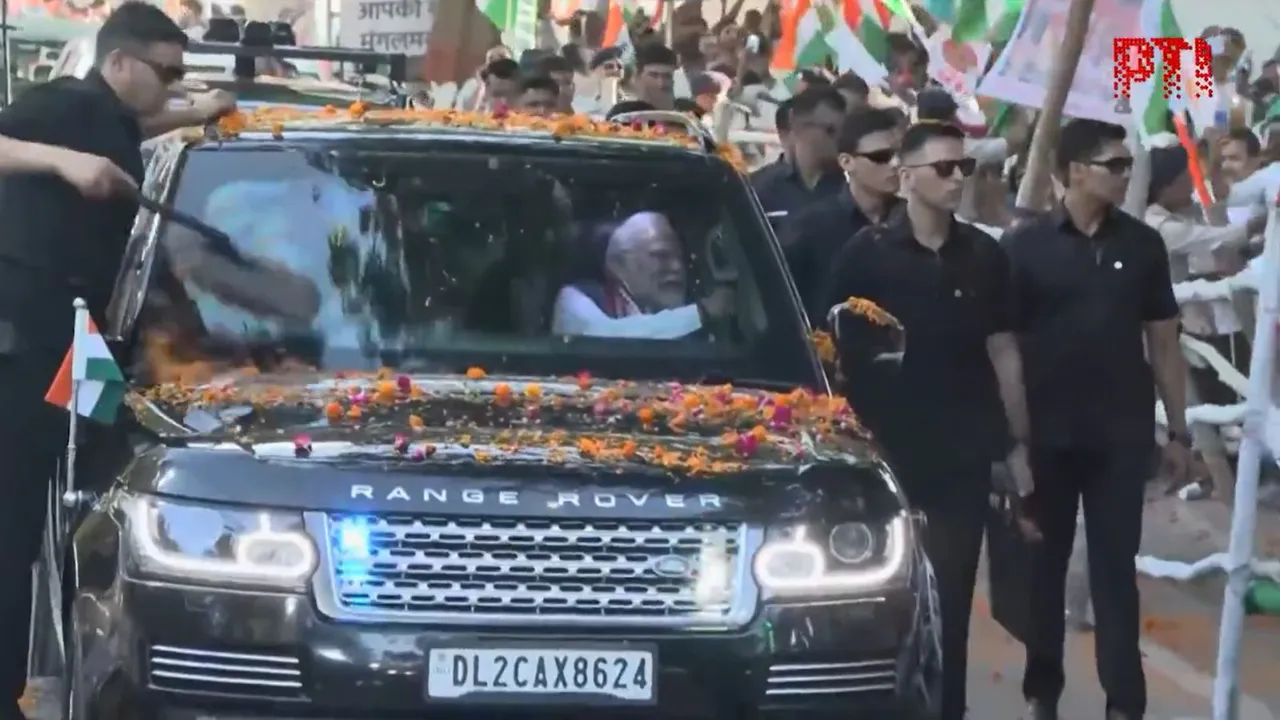 PM Narendra Modi holds roadshow in Bihar's Patna 