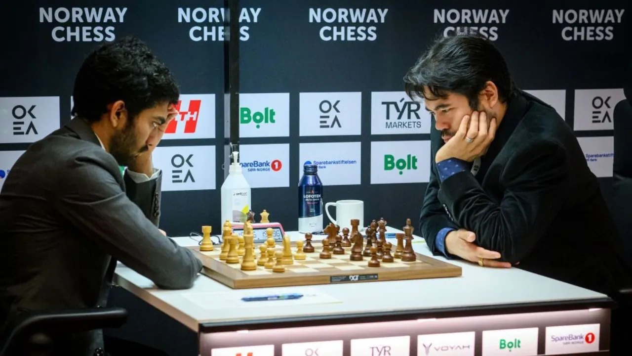 D Gukesh beats Nakamura in Norway chess championship