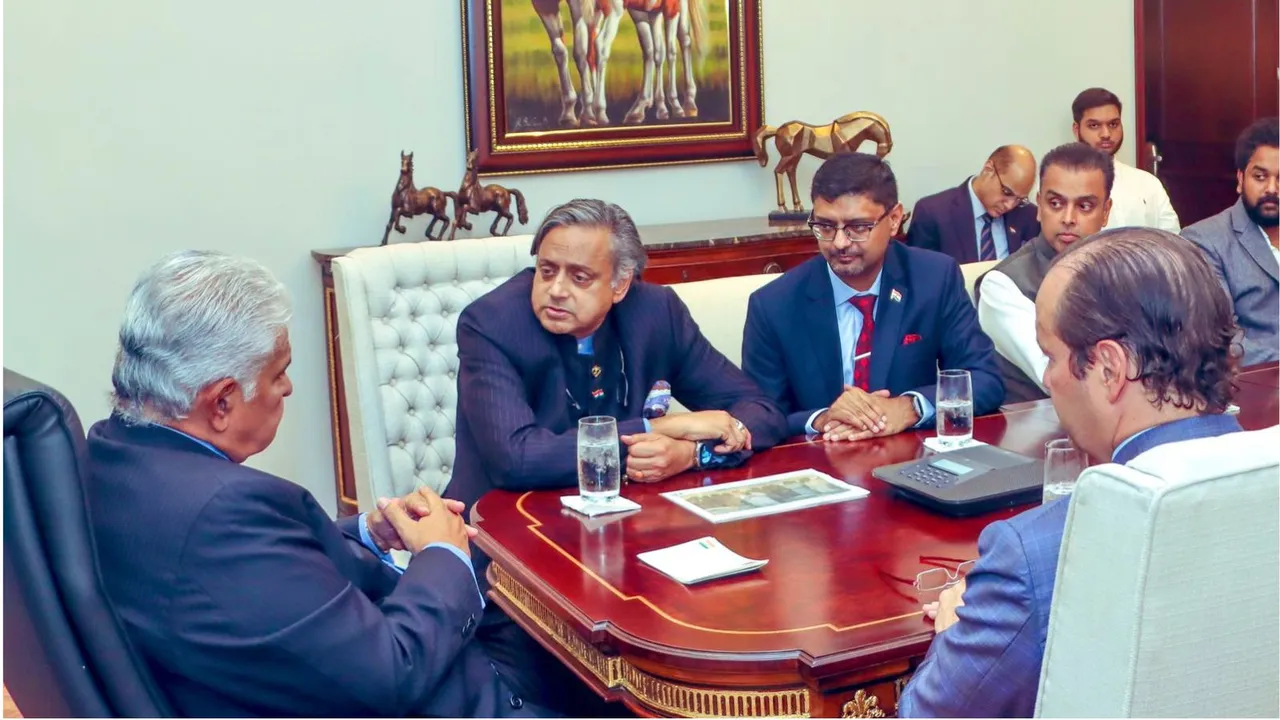 ll-party Indian parliamentary delegation, led by Congress MP Shashi Tharoor, meets Panama President Jos Ral Mulino Quintero at his palace in Panama.