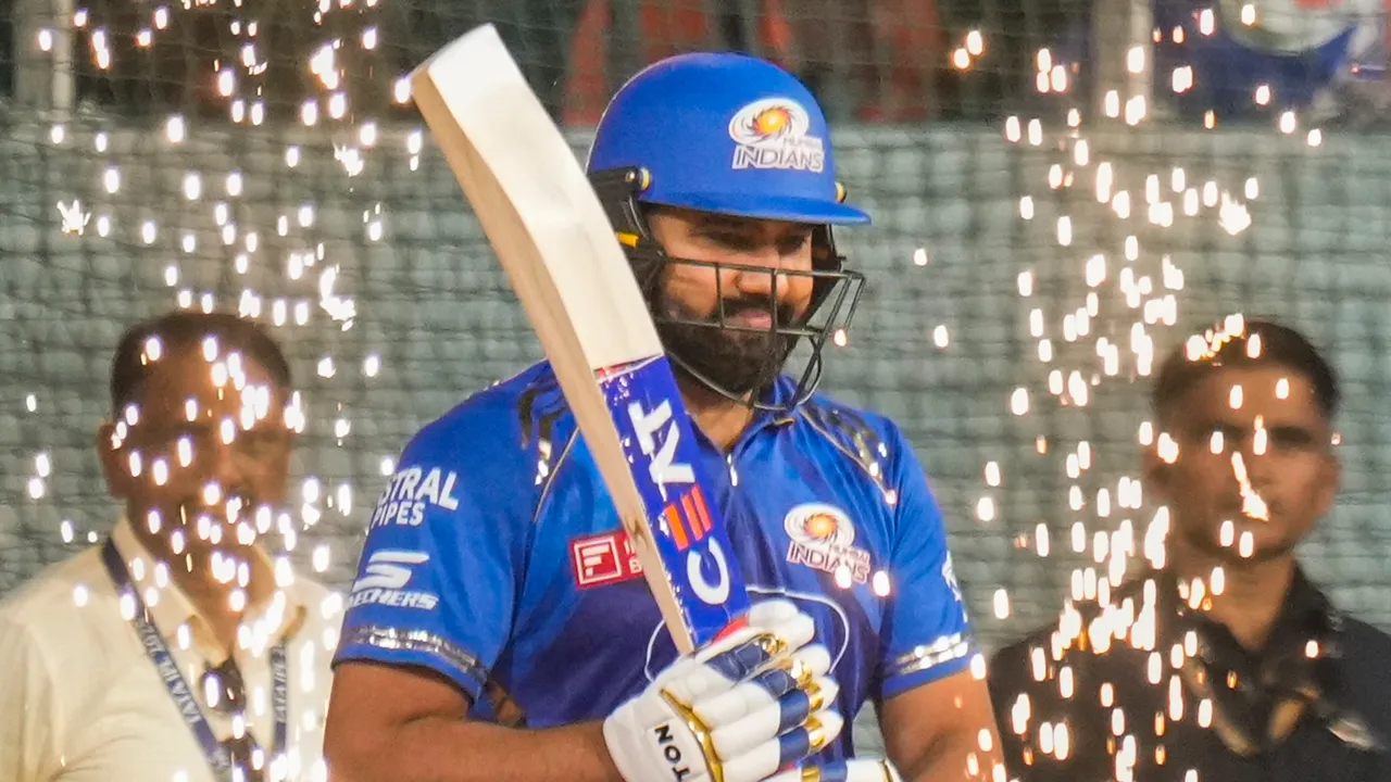 Mumbai Indians' Rohit Sharma during the Indian Premier League (IPL) 2025 Eliminator cricket match against Gujarat Titans, in New Chandigarh, Friday, May 30, 2025.