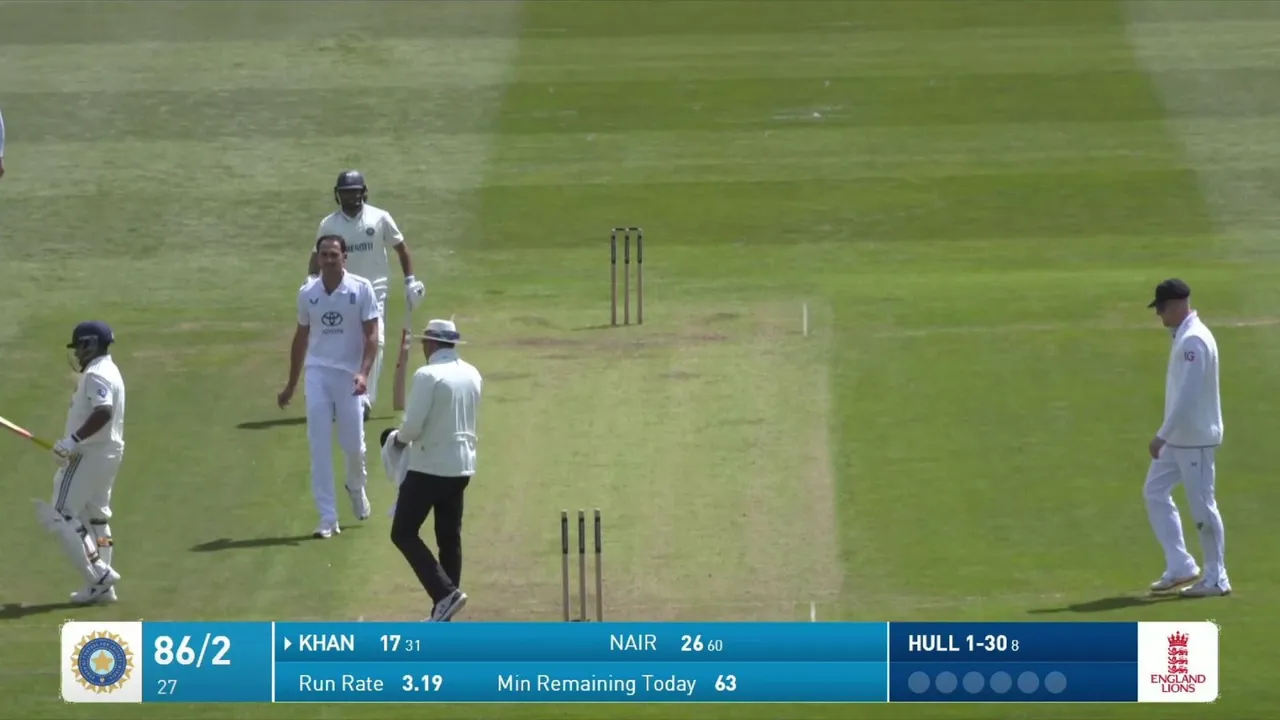 Karun Nair and Sarfaraz Khan India A vs England Lions