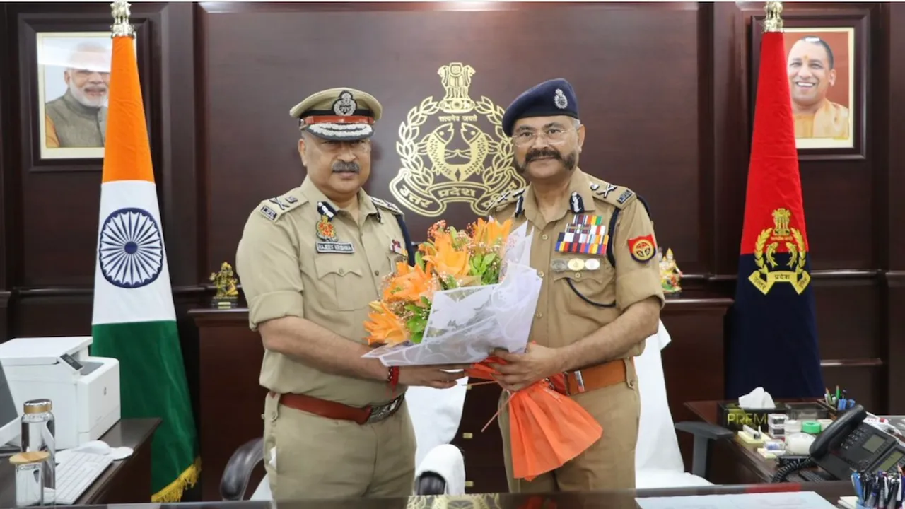 Rajeev Krishna takes charge as UP DGP from Prashant Kumar in Lucknow on Saturday, May 31, 2025.