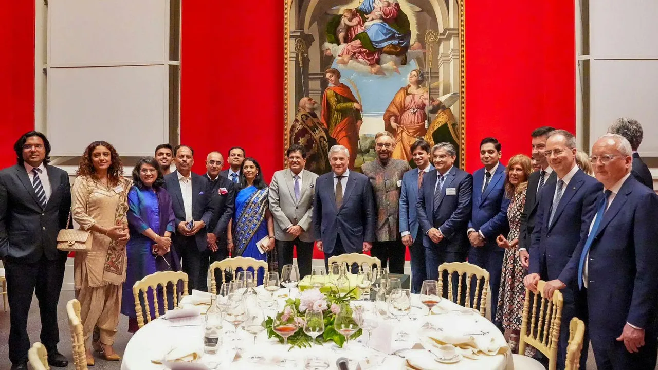  Union Minister Piyush Goyal attends a dinner hosted by Antonio Tajani, Deputy Prime Minister and Minister of Foreign Affairs and International Cooperation of Italy. 