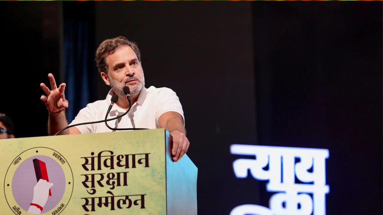 LoP in the Lok Sabha and Congress leader Rahul Gandhi addresses 'Samvidhan Suraksha Sammelan', in Bihar. 