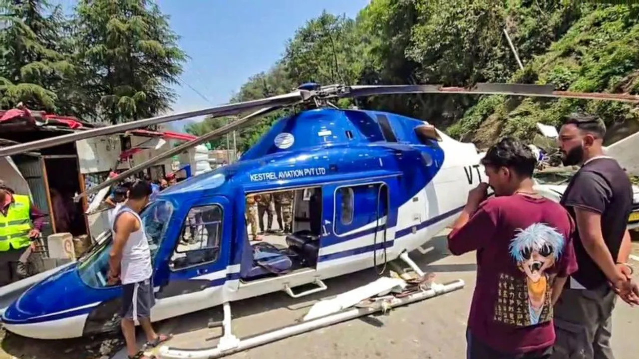 Helicopter crash land 