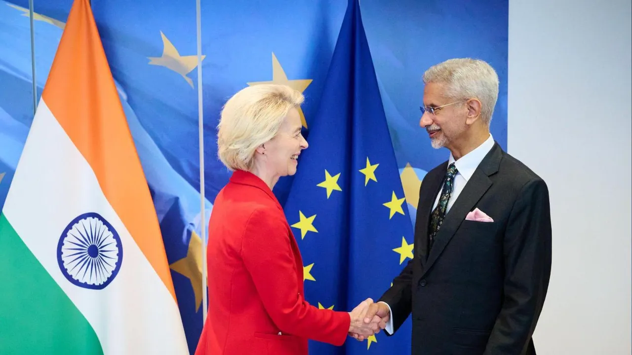 EAM S Jaishankar with President of the European Commission Ursula von der Leyen during a meeting, in Belgium. 