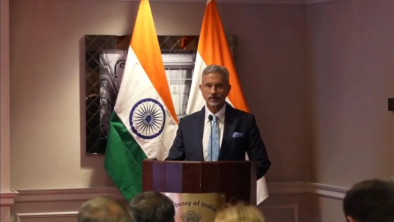 EAM Jaishankar ddresses the Indian Community representatives from Belgium and Luxembourg. 