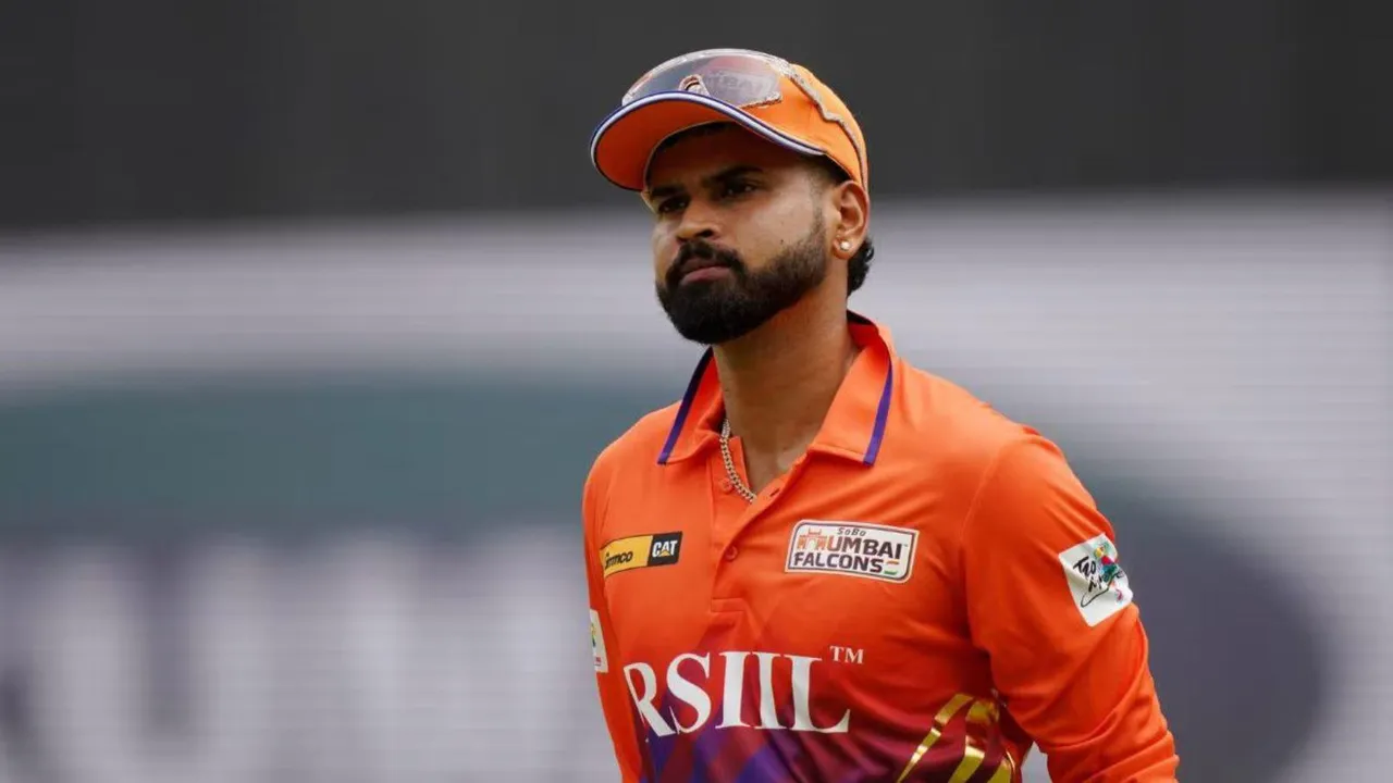 Shreyas Iyer Mumbai Falcons vs Maratha Royals