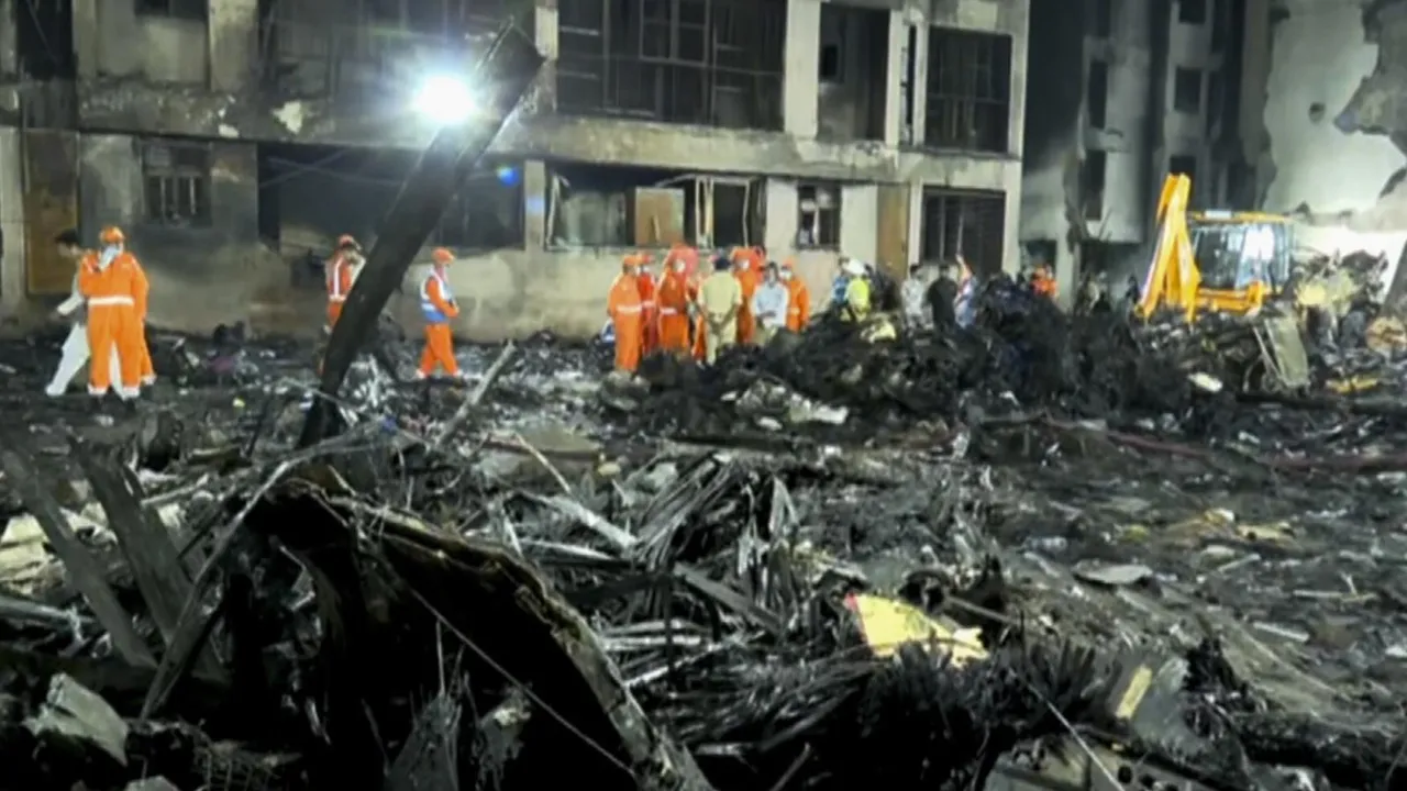 Rescue and relief work underway following the Air India plane crash, in Ahmedabad, Thursday, June 12, 2025.